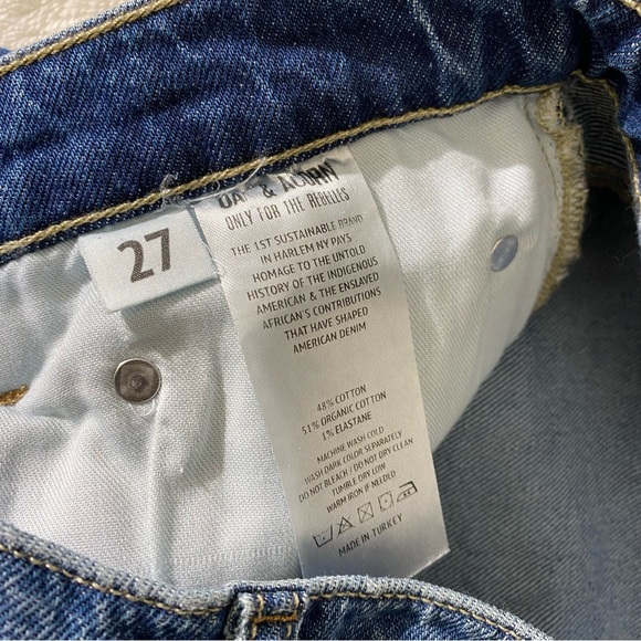 OAK & ACORN Ninety Three Mid Loose Patch Jeans Dark Straight - Picture 5 of 8